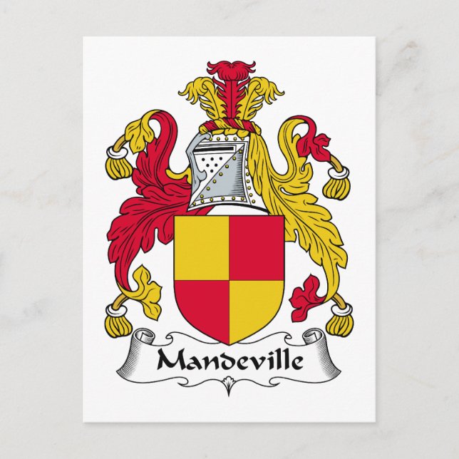Cartão Postal Mandeville Family Crest (Frente)