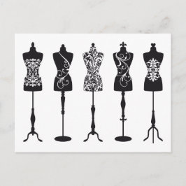 Cartão Postal Manequins de moda de vintage