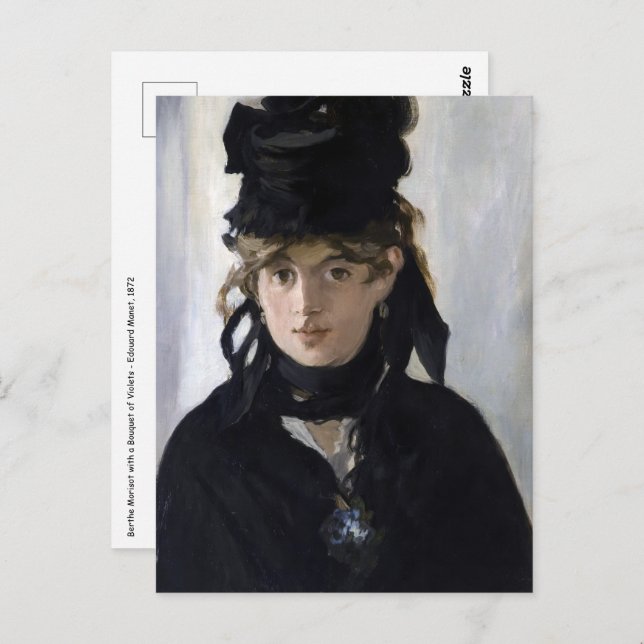 Cartão Postal Manet - Berthe Morisot com um buquê de violetas (Frente/Verso)