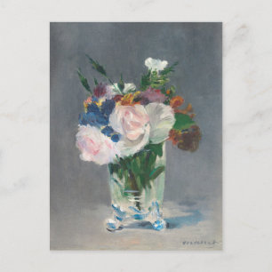 Cartão Postal Manet Flores num Vaso Cristal, c.1882