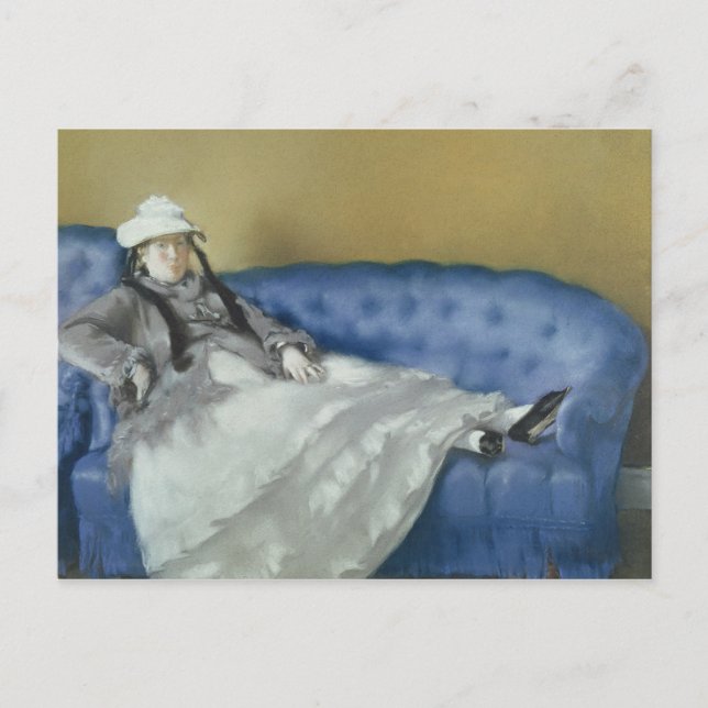 Cartão Postal Manet | Madame Manet sobre um sofá azul, 1874 (Frente)