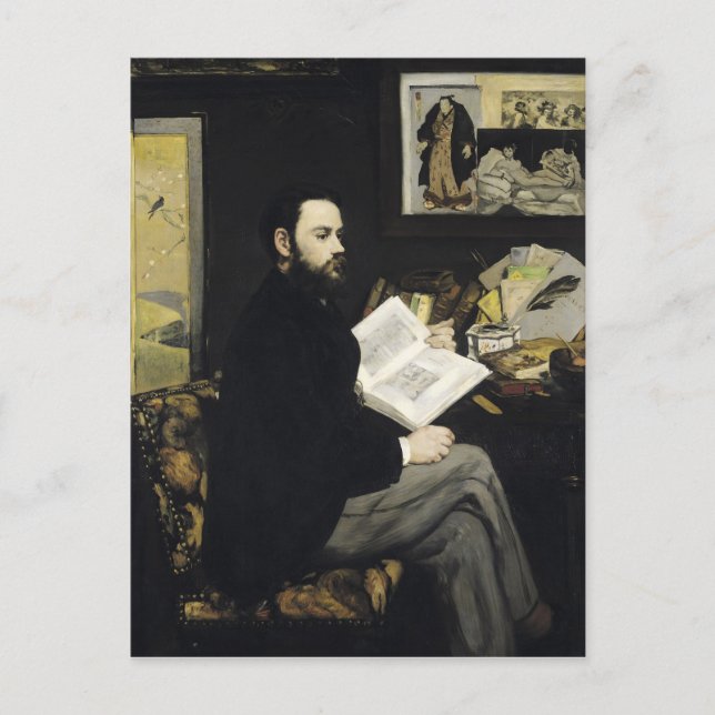Cartão Postal Manet | Retrato de Emile Zola 1868 (Frente)