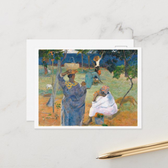 Cartão Postal Mango Trees, Martinica 1887, por Paul Gauguin (Frente/Verso In Situ)
