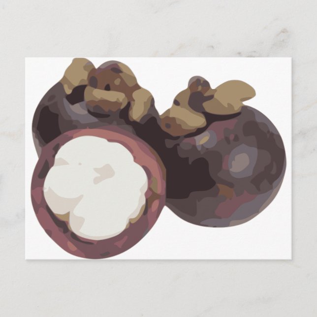 Cartão Postal Mangosteen Sweet e Tangy Frutas da Tailândia (Frente)