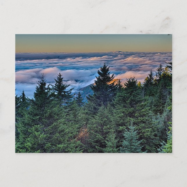 Cartão Postal manhã da temporada do outono em pista azul (Frente)