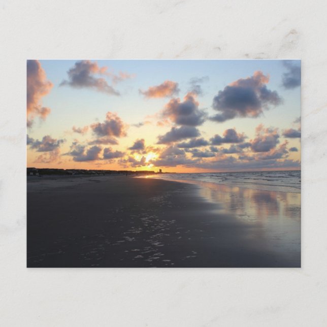 Cartão Postal manhã de praia ao sol (Frente)