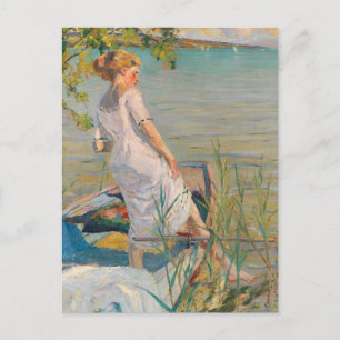 Cartão Postal Manhã de Verão no Lago Starnberg Edward Cucuel