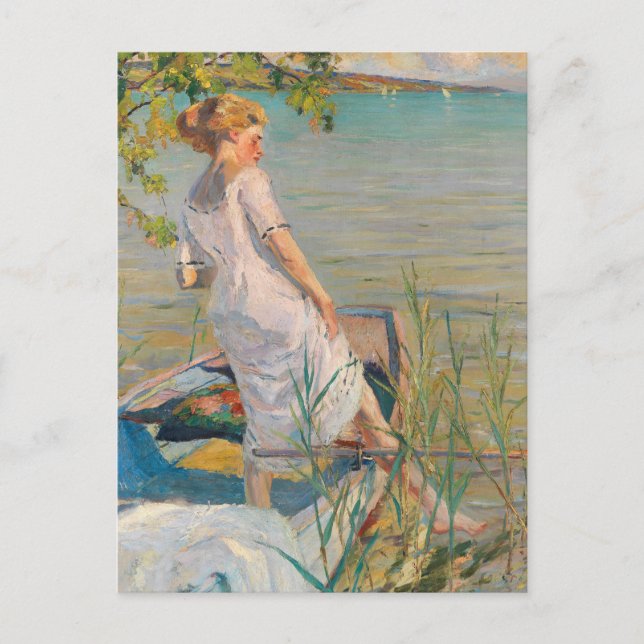 Cartão Postal Manhã de Verão no Lago Starnberg | Edward Cucuel (Frente)