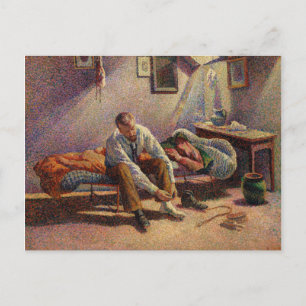 Cartão Postal Manhã, interior por Maximilien Luce em 1890
