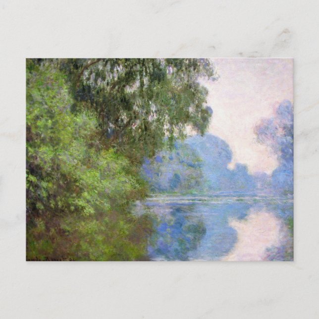 Cartão Postal Manhã no Sena perto de Giverny Claude Monet (Frente)