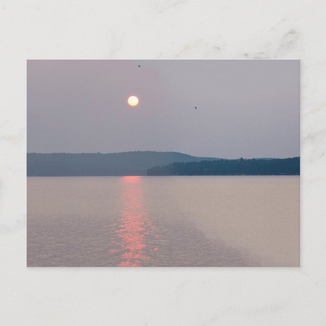 Cartão Postal Manhã Sobre Elk Lake, Michigan (Frente)