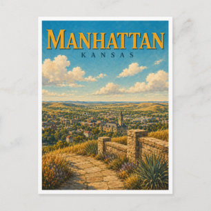 Cartão Postal Manhattan Kansas Bluemont Hill GeoSaga