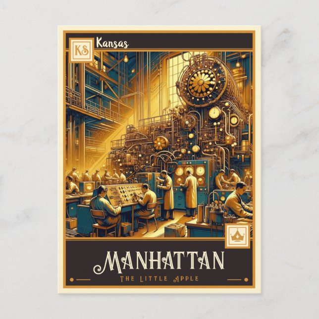Cartão Postal Manhattan, Kansas | Vintage (Frente)