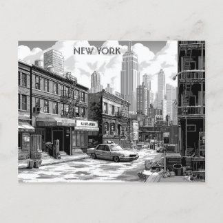 Cartão Postal Manhattan Viagem de Nova York Black and White
