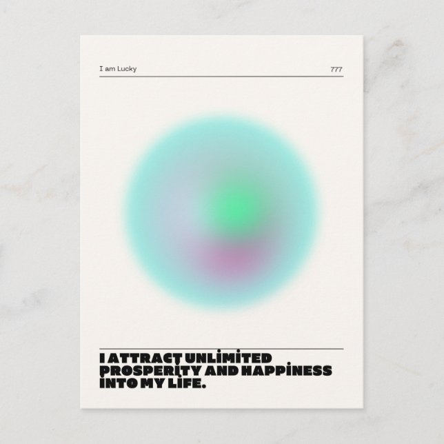 Cartão Postal manifestação diária de afirmações (Frente)