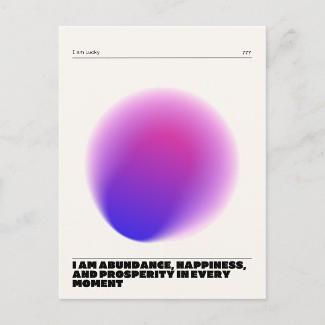 Cartão Postal manifestação diária de afirmações (Frente)