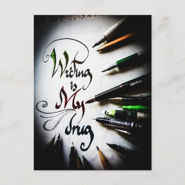 Cartão Postal Manifesto do escritor louco (Frente)