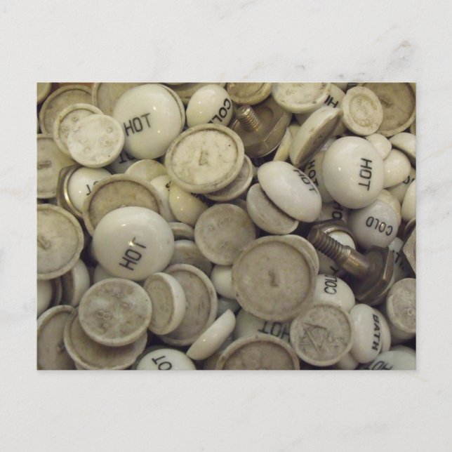 Cartão Postal Manípulos de porcelana a quente e a frio (Frente)