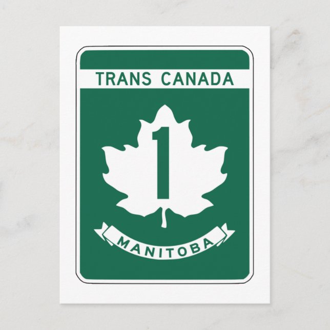 Cartão Postal Manitoba, Sinal de Estrada Trans-Canadá (Frente)
