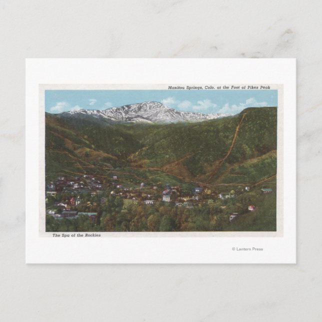 Cartão Postal Manitou Primavera, CO - O Spa das Rockies (Frente)