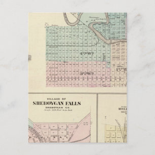 Cartão Postal Manitowoc, Sheboygan e Hilbert, Wis