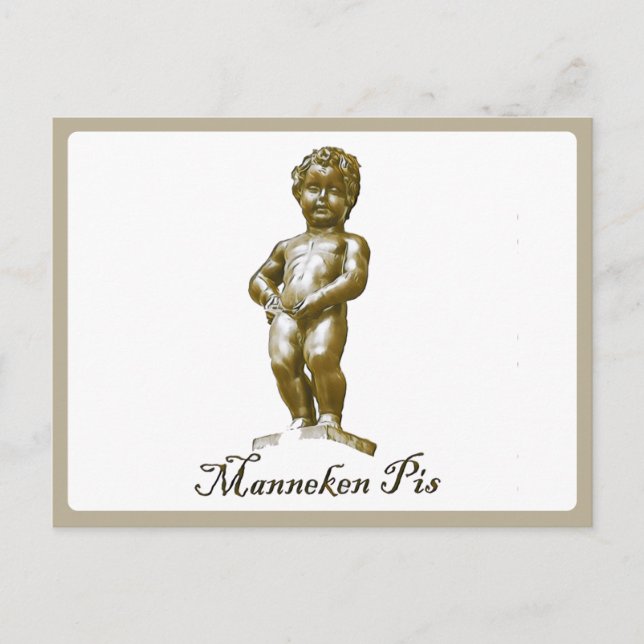 Cartão Postal Manneken Pis - Bélgica - Bruxelas - Bruxelas - Bru (Frente)