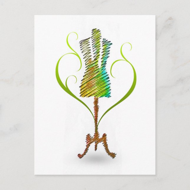 Cartão Postal Mannequim de Seamstress / Mannequim de Dressmaker (Frente)