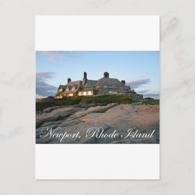 Cartão Postal Mansão em Newport (Frente)