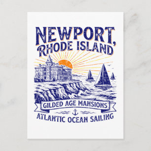 Cartão Postal Mansões da Era Dourada de Newport Rhode Island à V