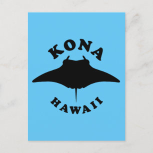 Cartão Postal Manta Ray Diving em Kona, Havaí