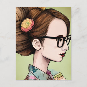 Cartão Postal Mantendo contato com um amigo que ama livros