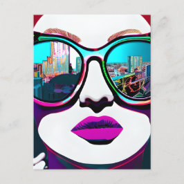 Cartão Postal Mantendo contato | Mulher nos óculos de sol