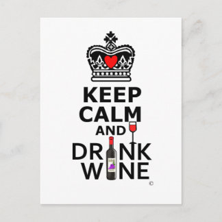 Cartão Postal Mantenha a Calma e Beba