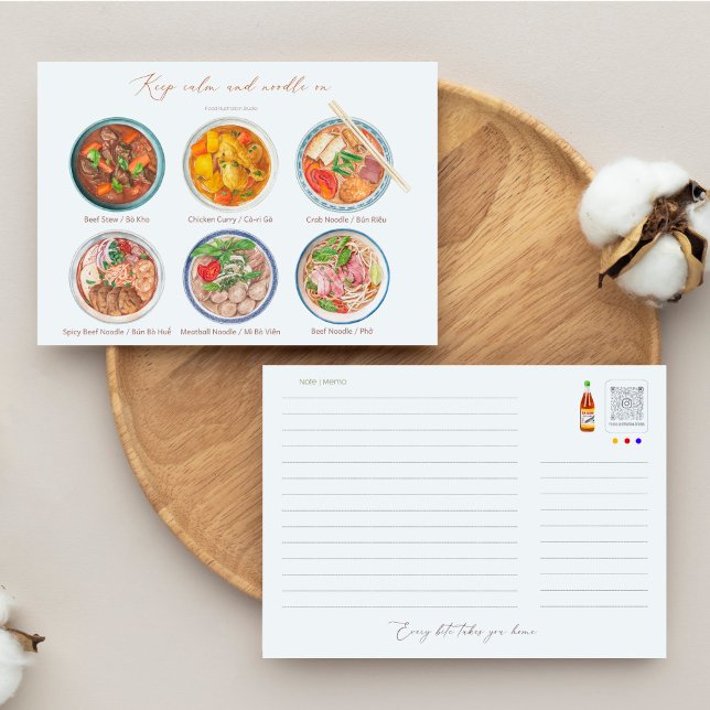 Cartão Postal Mantenha a Calma e Continue a Comer Macarrão Cartã (Criador carregado)