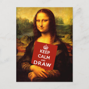 Cartão Postal Mantenha a Calma e Desenhe