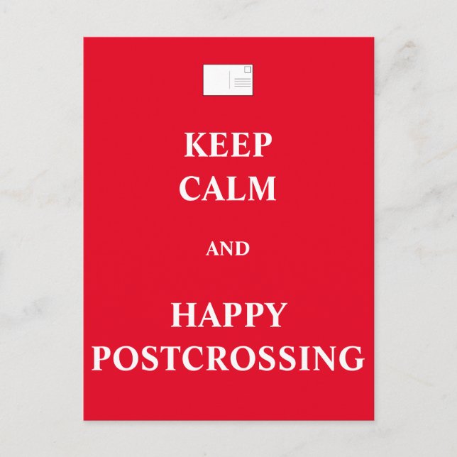 Cartão Postal Mantenha a calma e feliz travessia (Frente)