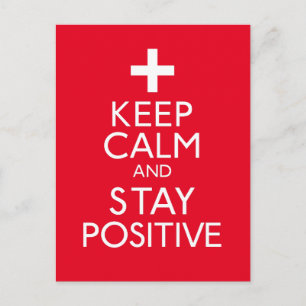 Cartão Postal Mantenha a Calma e Fique Positivo