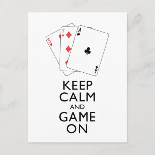 Cartão Postal MANTENHA A CALMA E JOGUE - Jogos de Cartas