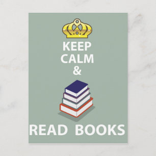 Cartão Postal Mantenha a Calma e Leia Livros vetor