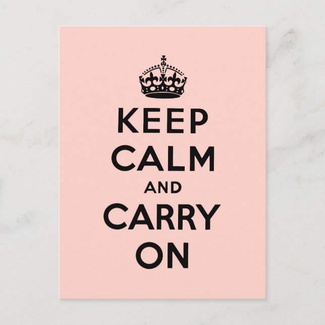 Cartão Postal mantenha a calma e o carregar no Original (Frente)