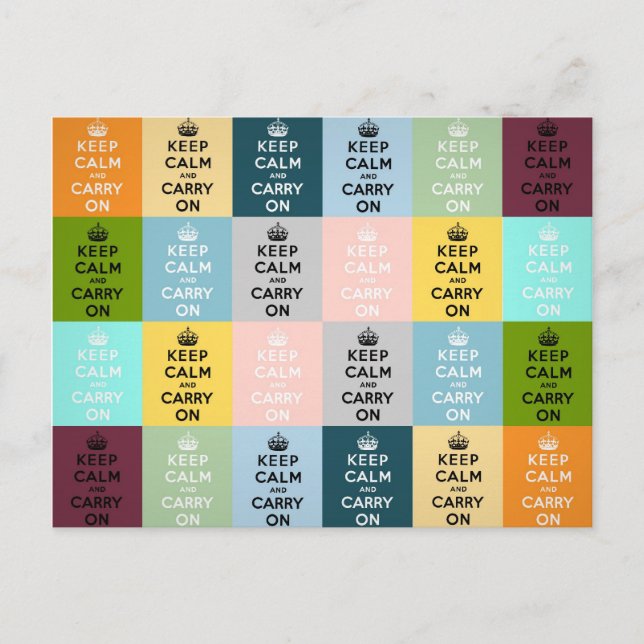 Cartão Postal mantenha a calma e o carregar no Original (Frente)