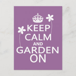 Cartão Postal Mantenha a calma e o jardim ligados