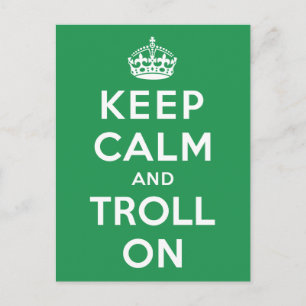 Cartão Postal Mantenha a calma e o Troll ligados