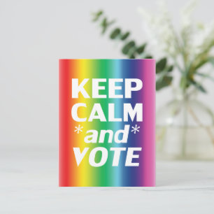 Cartão Postal mantenha a calma e vote orgulho lgbt do gradiente 