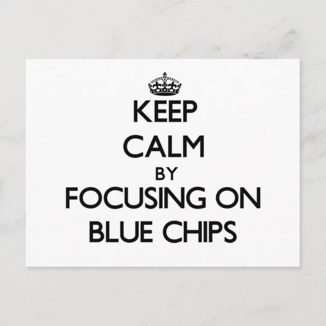 Cartão Postal Mantenha a calma focando nos chipsets azuis (Frente)