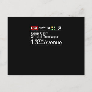 Cartão Postal Mantenha a Calma Sou Oficialmente um Adolescente, 