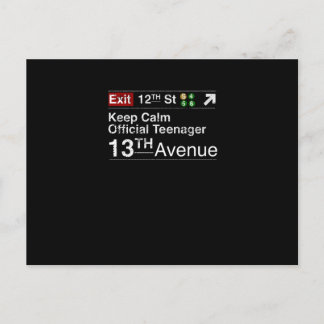 Cartão Postal Mantenha a Calma Sou Oficialmente um Adolescente, 