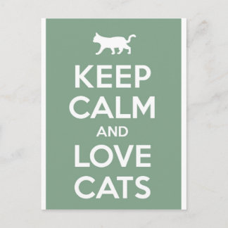 Cartão Postal Mantenha Calma e Ame Gatos
