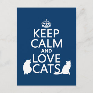 Cartão Postal Mantenha Calma e Ame Gatos