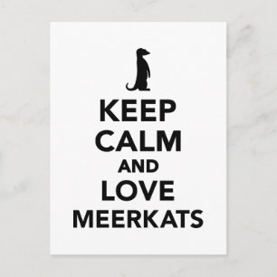 Cartão Postal Mantenha calma e ame Meerkats